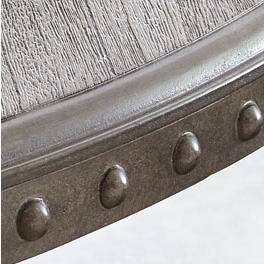 Contemporary 24" Gray Wood & Metal Round End Table
