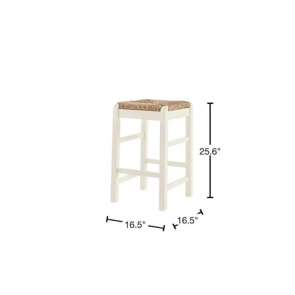 Arizona Abaca Square Cushioned Top Stool with Mahogany Feet SG-3352-SQ -  The Home Depot