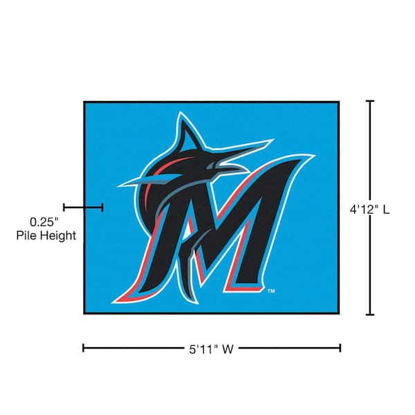 Fanmats Miami Marlins All-Star Rug - 34 in. x 42.5 in.