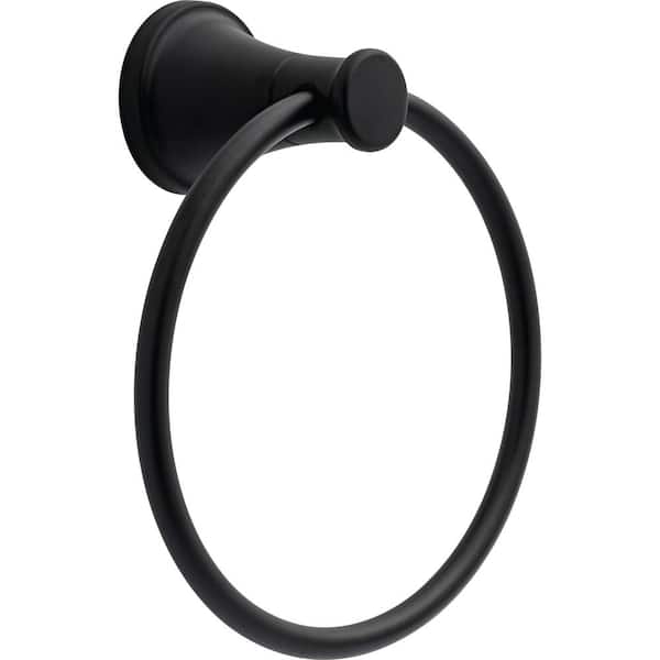 Delta Casara Wall Mount Round Closed Towel Ring Bath Hardware Accessory in Matte Black