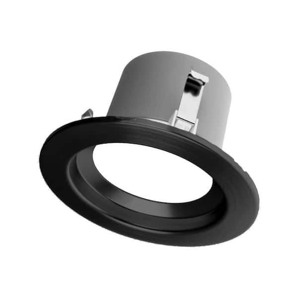 4 in. Downlight Black Integrated LED Recessed Trim Retrofit Light