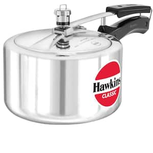 1-Piece Silver Aluminum 3-Liter Wide Mouth Induction Stovetop Pressure Cooker with Lid and Easy to Quarter Turn