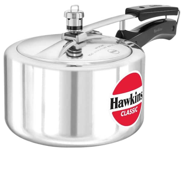 1-Piece Silver Aluminum 3-Liter Wide Mouth Induction Stovetop Pressure Cooker with Lid and Easy to Quarter Turn