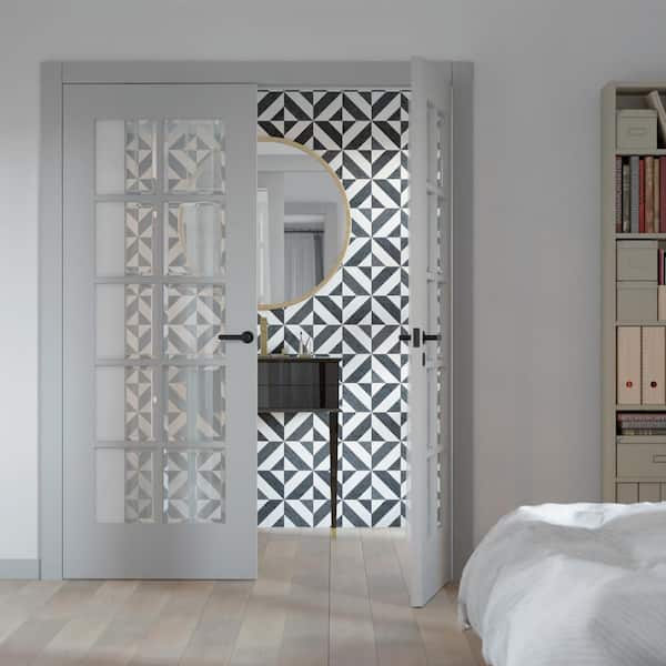 Lupa Diagonal Pepper 11.81 in. x 11.81 in. Polished Marble and Terrazzo Mosaic Floor and Wall Tile (0.96 Sq. Ft./Each)