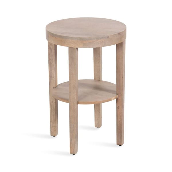 Talcott 16 in. Natural Round Solid Wood End Table