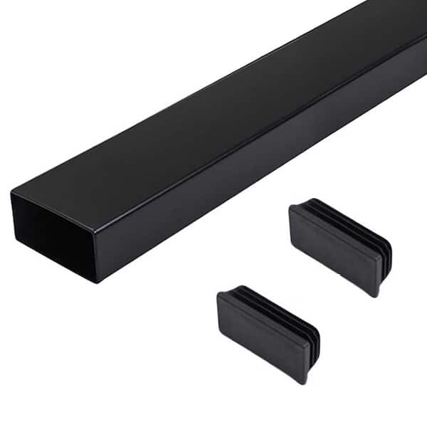 Afoxsos 0.37 in. Black Stainless Steel Rectangular Handrail with