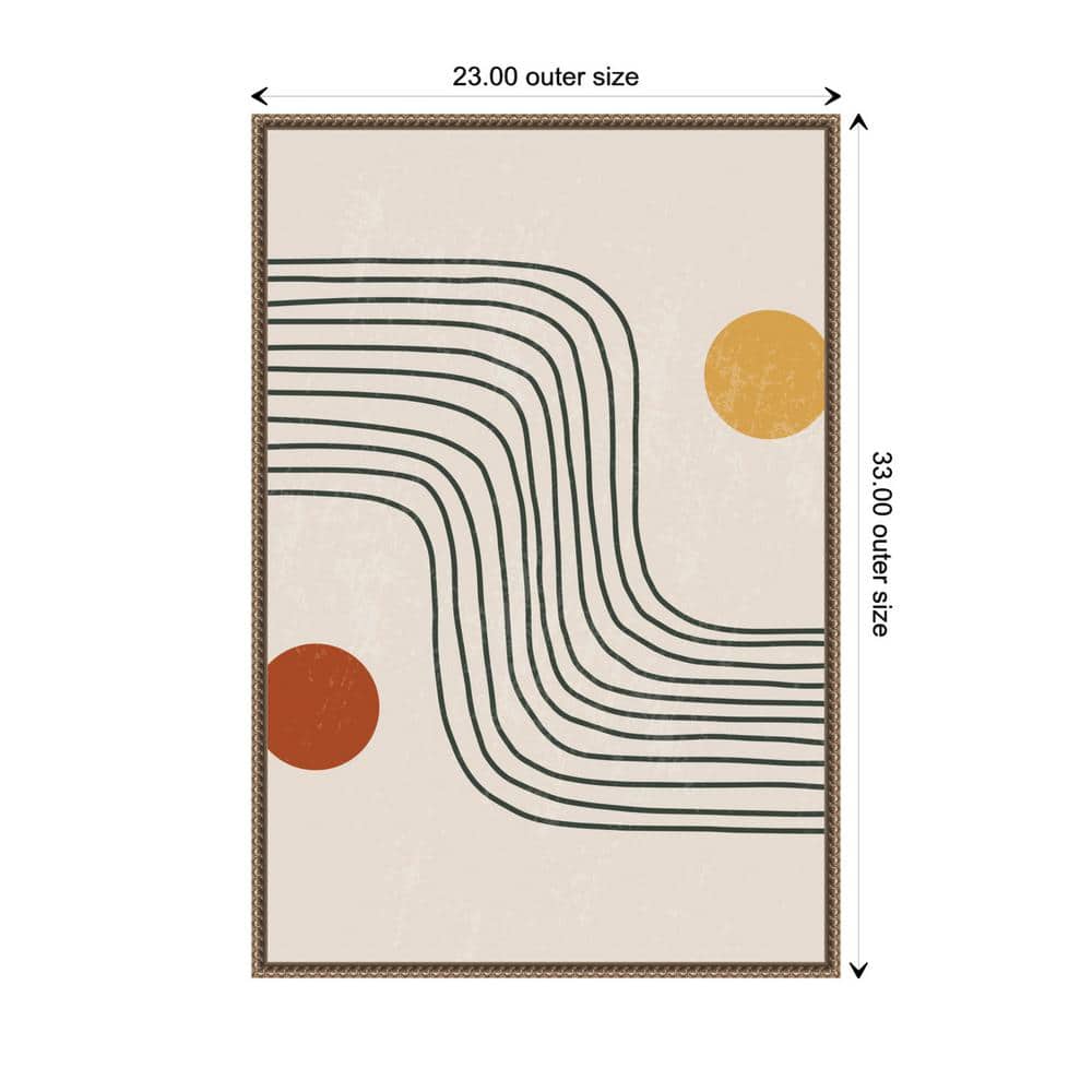 Minimal Shapes #6 Abstract Canvas Art with Bronze Frame
