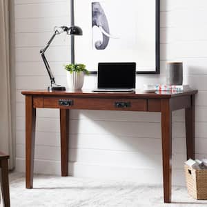 48 in.Mission Oak Laptop Writing Desk with Drop Front Keyboard Drawer