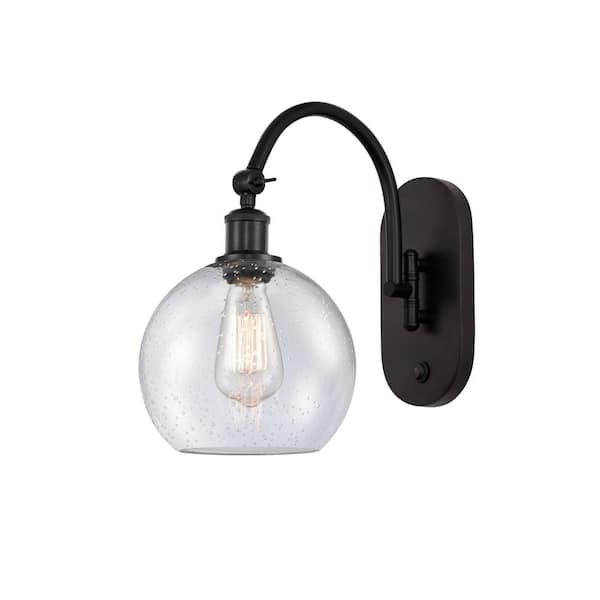 Innovations Athens 1-Light Oil Rubbed Bronze, Seedy Wall Sconce with Clear Glass Shade