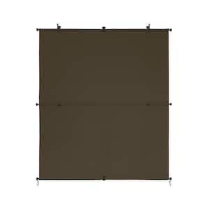 6 ft. x 6 ft. Brown Cordless Fold Shade Blind Sun Shade, UV Blockage for Patio Porch Backyard Gazebo Deck Balcony