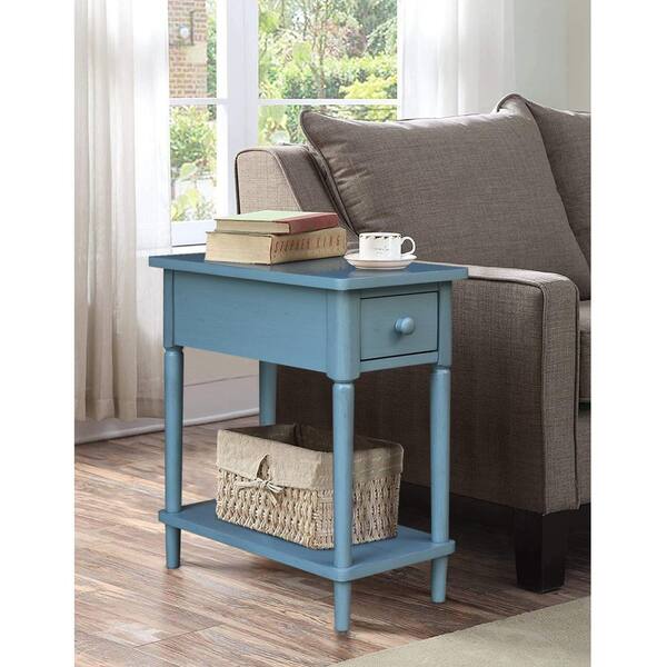 International Concepts Antique Ocean Blue 12 in. Wide Narrow Side Table