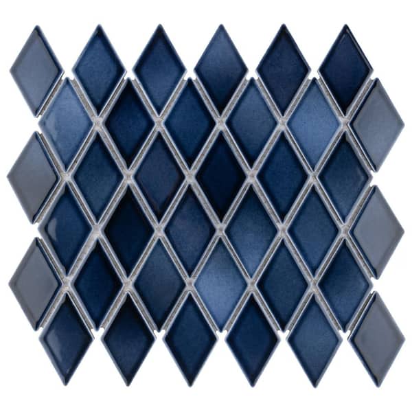 Merola Tile Hudson Kite Midnight 6 in. x 6 in. Porcelain Mosaic Take Home Tile Sample