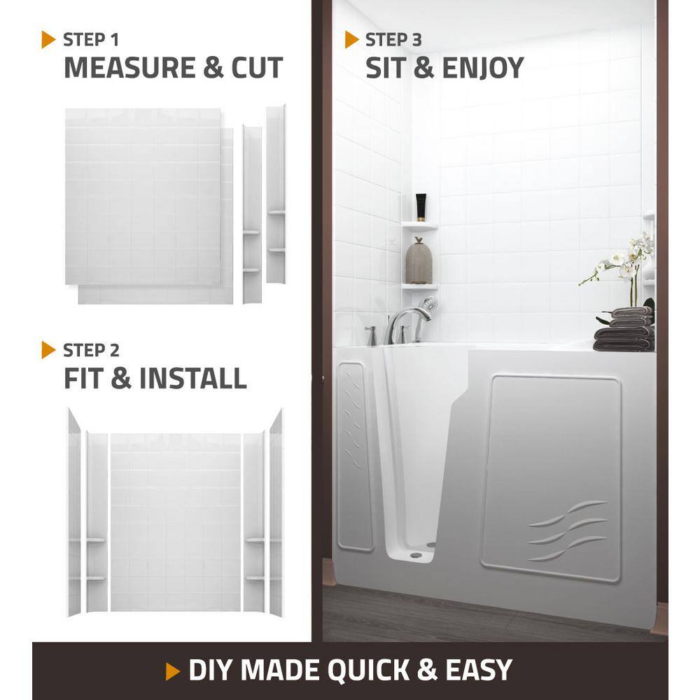 Telluride 47.25'' x 27'' White Acrylic Walk-In Air Bathtub