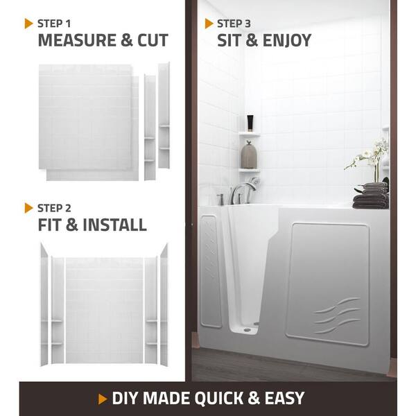 45.75 in. Walk-In Non-Whirlpool Bathtub in White with 1.28 GPF Single Flush Toilet 45.75 in. Walk-In Non-Whirlpool Bathtub in White with 1.28 GPF Single Flush Toilet