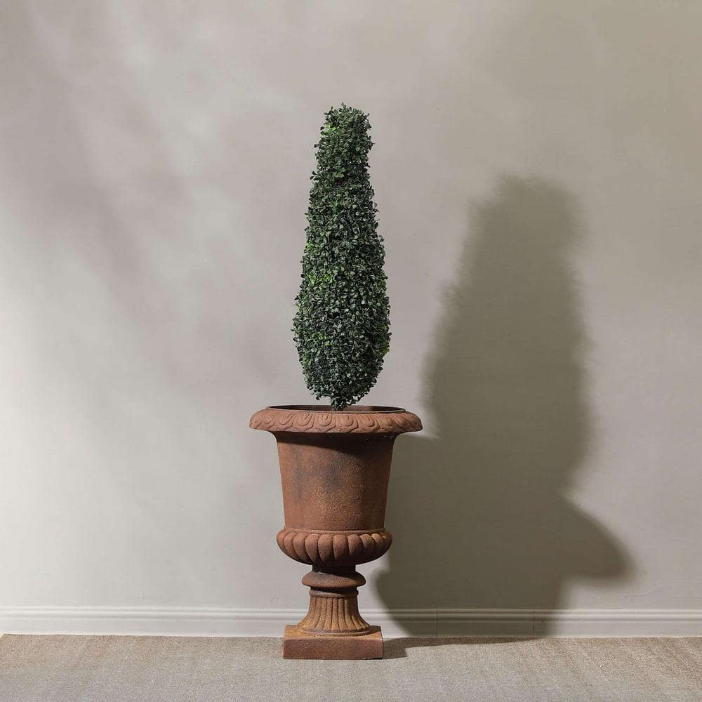 Rustic Brown 25" MgO Urn Planter for Indoor/Outdoor Decor