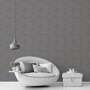 TexStyle Collection Black and Silver Woven Weave Design Metallic Non-Pasted Non-Woven Paper Wallpaper Roll