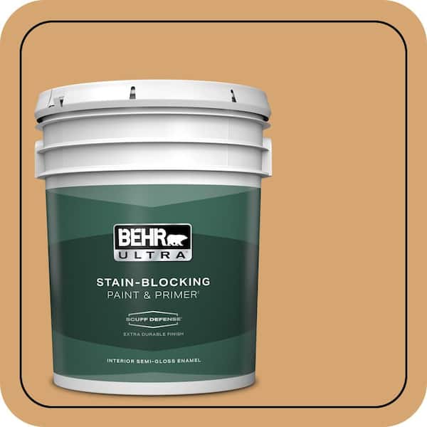 BEHR ULTRA 5 gal. #M250-4 Cake Spice Extra Durable Semi-Gloss Enamel Interior Paint & Primer