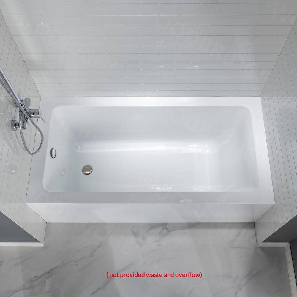 WOODBRIDGE Homi 60 in. x 30 in. Acrylic Soaking Alcove Rectangular ...