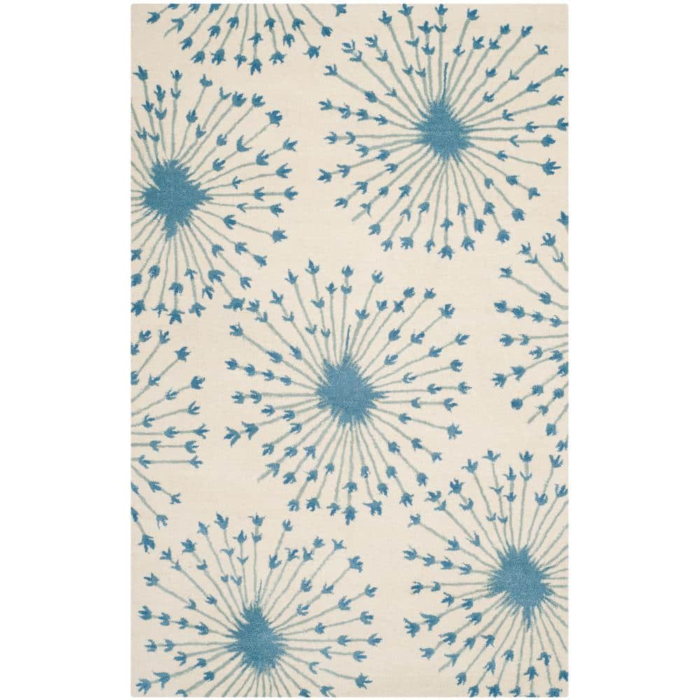 5' x 8' Sand Safavieh Bella Collection BEL116A Handmade Floral Premium Wool Area Rug Multi 5' x 8' Sand Safavieh Bella Collection BEL116A Handmade Floral Premium Wool Area Rug Multi