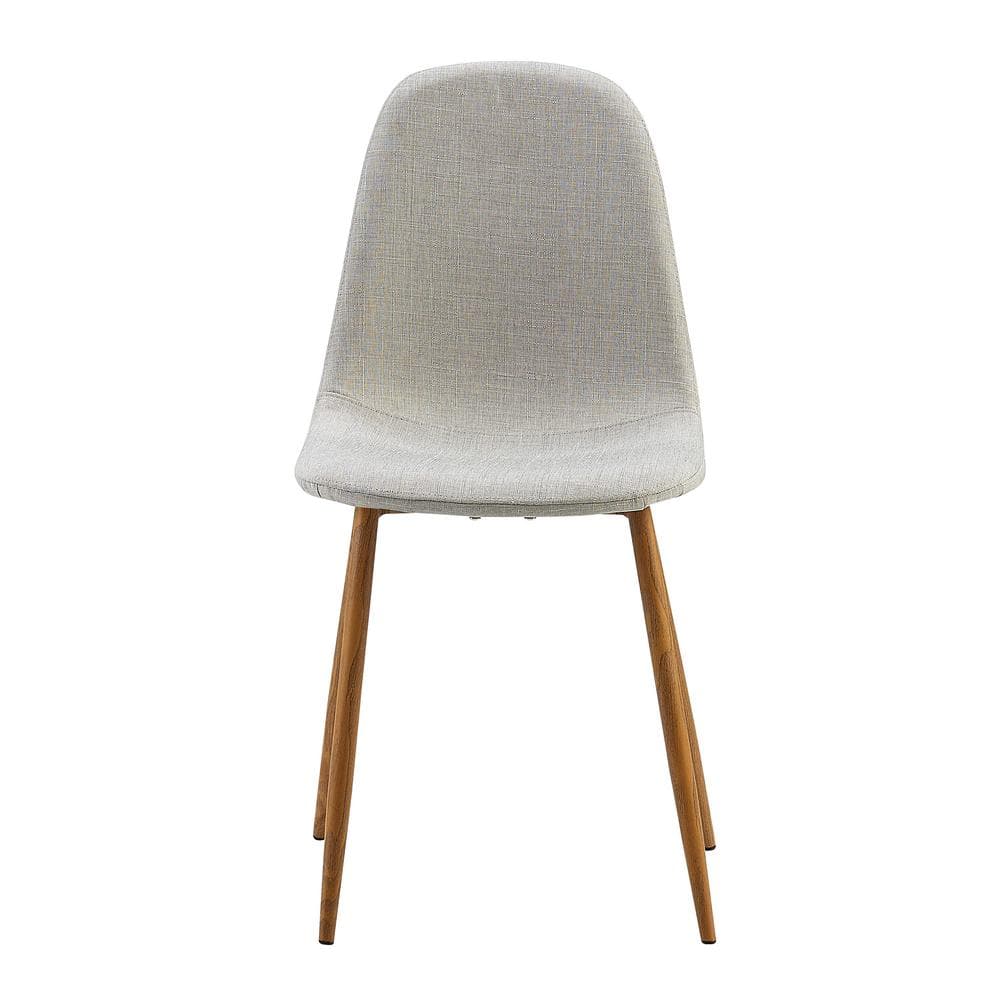 Set of 2 High-Back White Faux Leather & Metal Side Chairs
