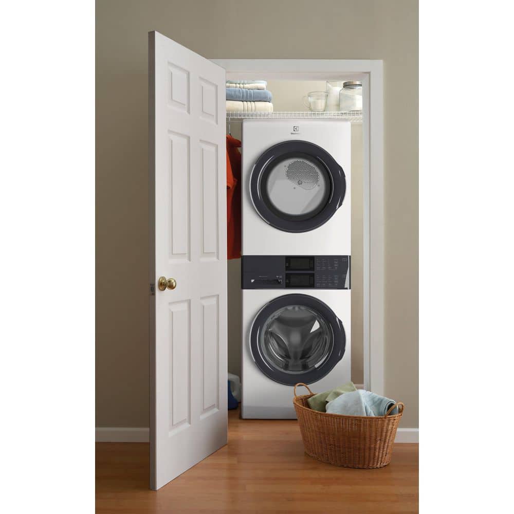 White Gas Stacked Washer and Dryer Set with Energy Star