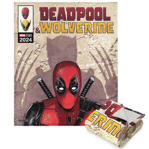 Marvels Deadpool 3 Deadpool Wolverine Comic Silk Touch Sherpa Throw