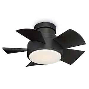 Vox 26 in. LED Indoor/Outdoor Bronze 5-Blade Smart Flush Mount Ceiling Fan with 3000K Light Kit and Remote Control