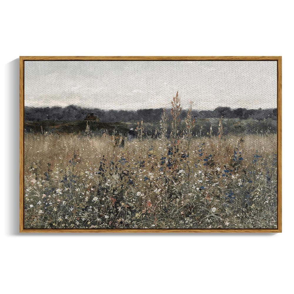 24 in. x 36 in. Champ Fleuri Modern Farmhouse Cottagecore Framed Canvas Wal