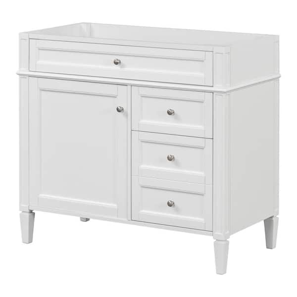 Qualler 35.7 in. W x 17.9 in. D x 33 in. H Bath Vanity Cabinet without Top in White