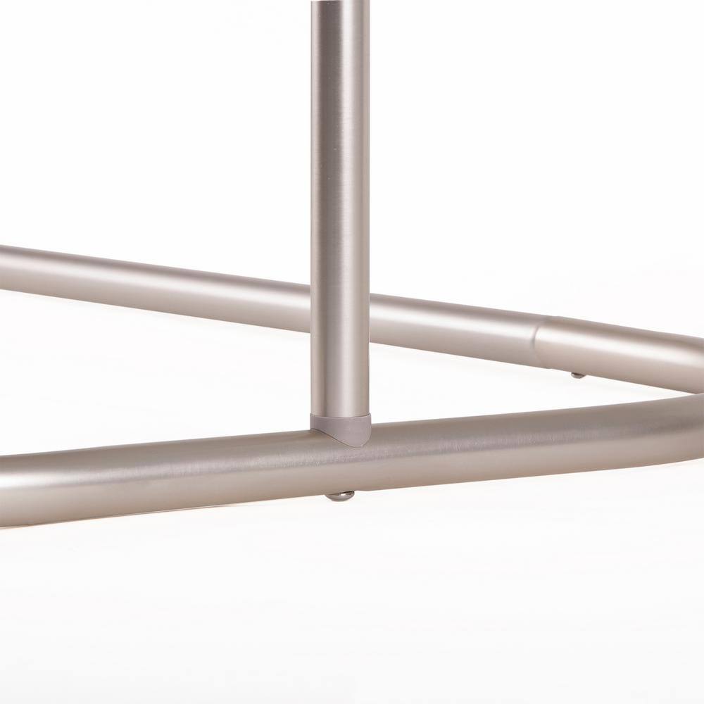 Brushed Nickel D-Shaped Wall and Ceiling Mounted Shower Curtain Rod Set