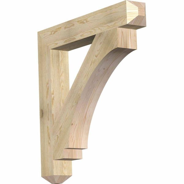 Ekena Millwork 6 in. x 42 in. x 42 in. Douglas Fir Imperial Craftsman Rough Sawn Bracket