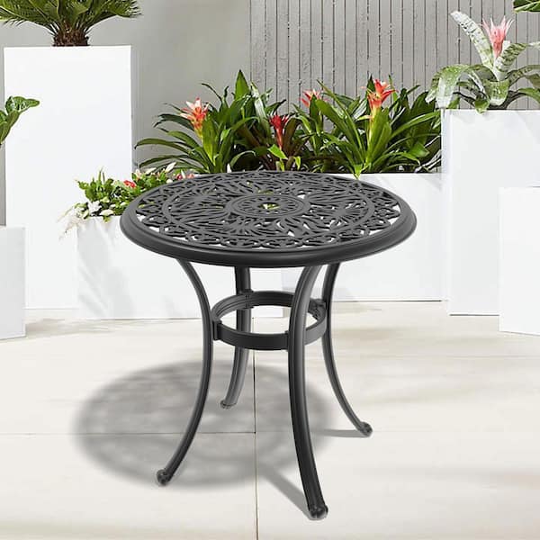 26.77 in. Cast Aluminum Patio Dining Round Table