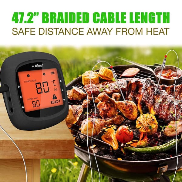  NutriChef Bluetooth Meat Thermometer for Grilling and