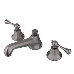 Metropolitan 8 in. Widespread 2-Handle Bathroom Faucets with Brass Pop-Up iin Brushed Nickel