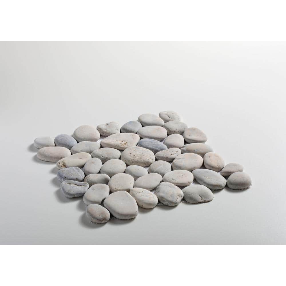 Natural Gray Quartz Pebble Mosaic Tile Sheet