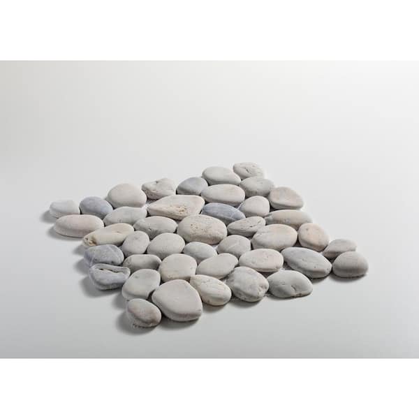 Classic Pebble Mosaic Tile Sample Color Light Grey 4 in. x 6 in.