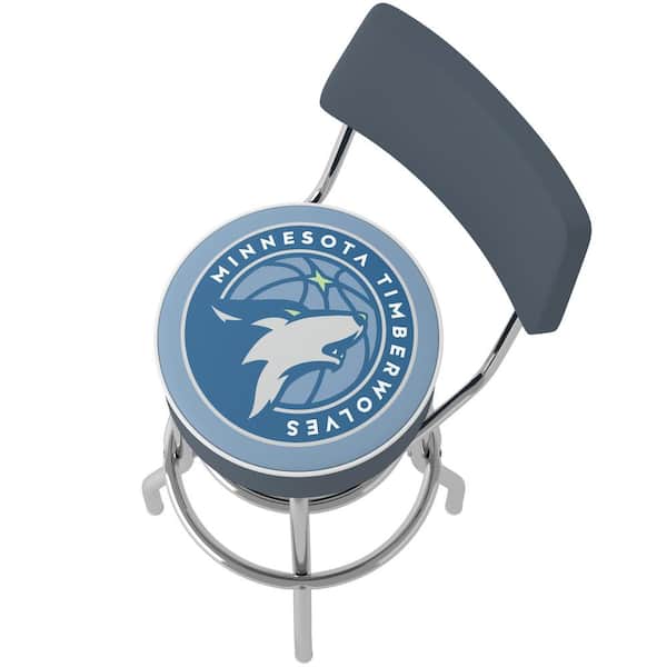 Minnesota Timberwolves Logo 31 In Blue Low Back Metal Bar Stool With Vinyl Seat Nba6mt Hd The