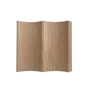 Take Home Sample - Fluted Solid Oak 3/4 in. x 5.5 in. x 5.5 in. Unfinished Scallop Real Wood Slat Wall Panels (1-Piece)