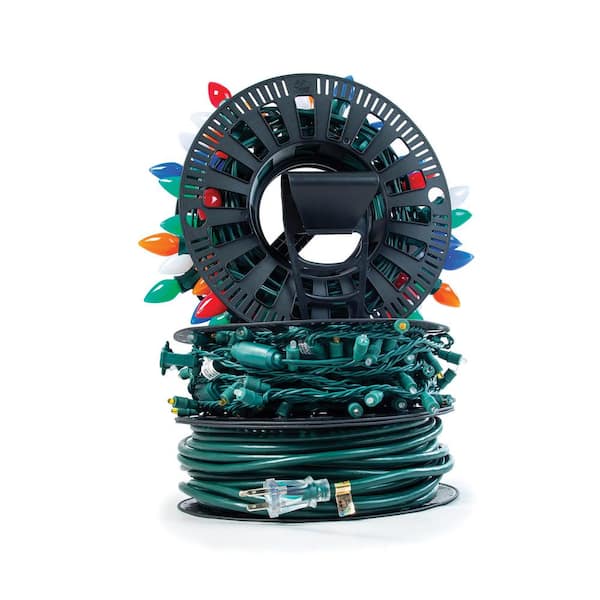 christmas lights on a reel  TREE FAIRY LIGHTS CABLE WIND UP REEL - EASY  TIDY STORAGE LIGHT LED