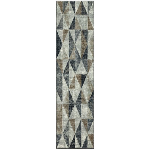SCOTT LIVING Absolute Neutral 2 ft. x 8 ft. Geometric Runner Rug