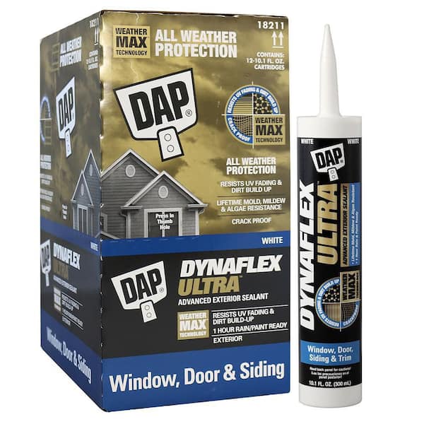 DAP Dynaflex Ultra 10.1 oz. White Advanced Exterior Window, Door, and Siding Sealant (12-Pack)