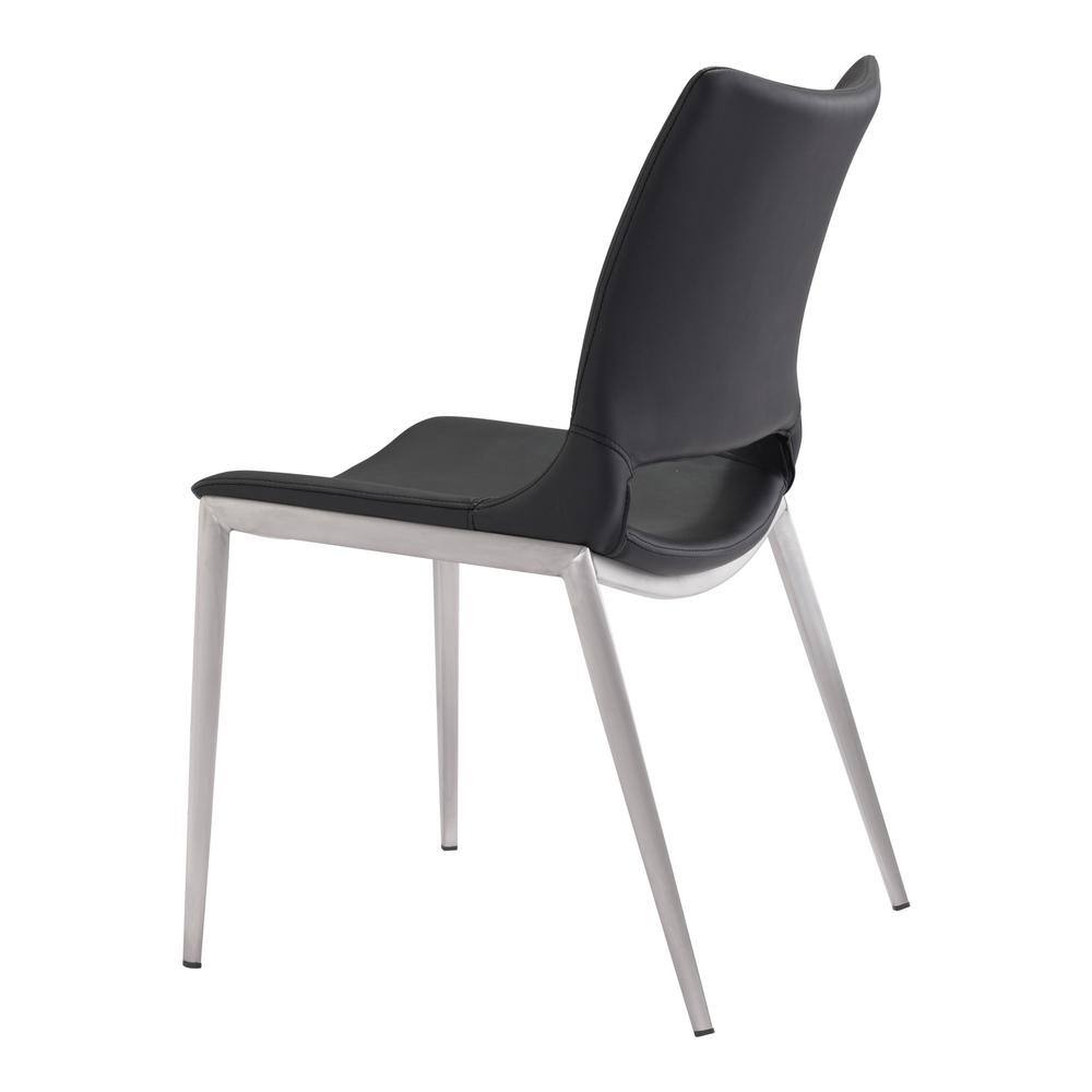High Black Metal Retro Dining Side Chair Set
