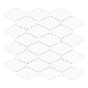 White 11.3 in. x 11.1 in. Hexagon SPC Peel and Stick Backsplash Wall Tile (10-Pack)