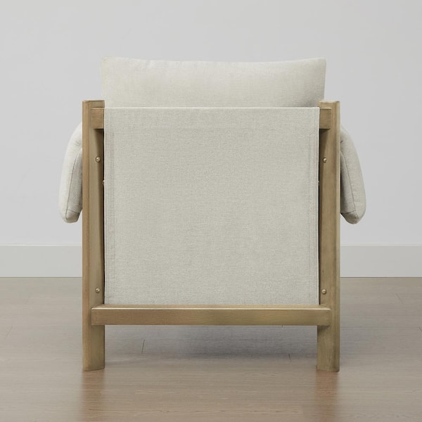 Spruce Spring Vera Linen Fabric Mid Century Modern Accent Chair