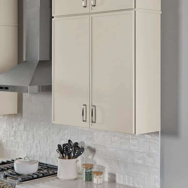 Leyton 30 in. W x 12 in. D x 30 in. H Ready to Assemble Plywood Slim Shaker Wall Kitchen Cabinet in Antique White