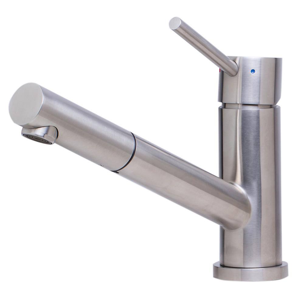 Brushed Stainless Steel Pull-Out Spray Kitchen Faucet