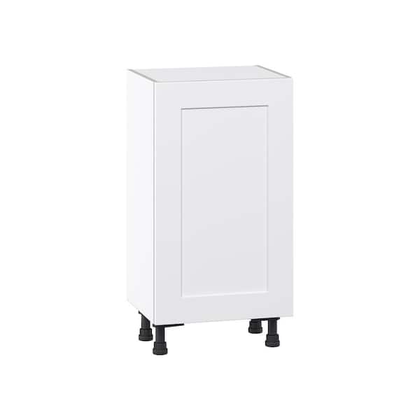 J COLLECTION Roseland 18 in. W x 14 in. D x 34.5 in. H Assembled Shaker Full Height Door Base Kitchen Cabinet in Warm White