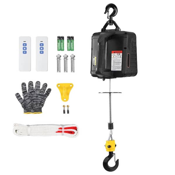 1100 lbs. Electric Hoist Winch, 2-in-1 1500 W Portable Power Winch Crane, 23 ft. Lifting Height, for Garage, Warehouse