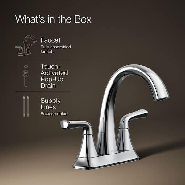 KOHLER Sundae 4 in. Centerset 2-Handles Bathroom Faucet in