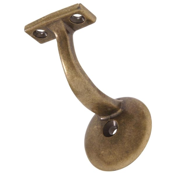 Hardware Essentials Antique Brass Ornamental Handrail Bracket (5-Pack)